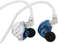 KZ ZS10 Pro 4BA+1DD 5 Driver In-Ear Hifi Metal Earphones with Stainless Steel Faceplate, 2 Pin Detachable Cable (Without Mic, Blue)